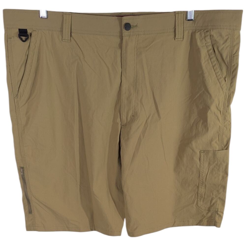 Wrangler Quick Dry Cargo Shorts Mens Size 46 Khaki Performance Series Nylon Hike